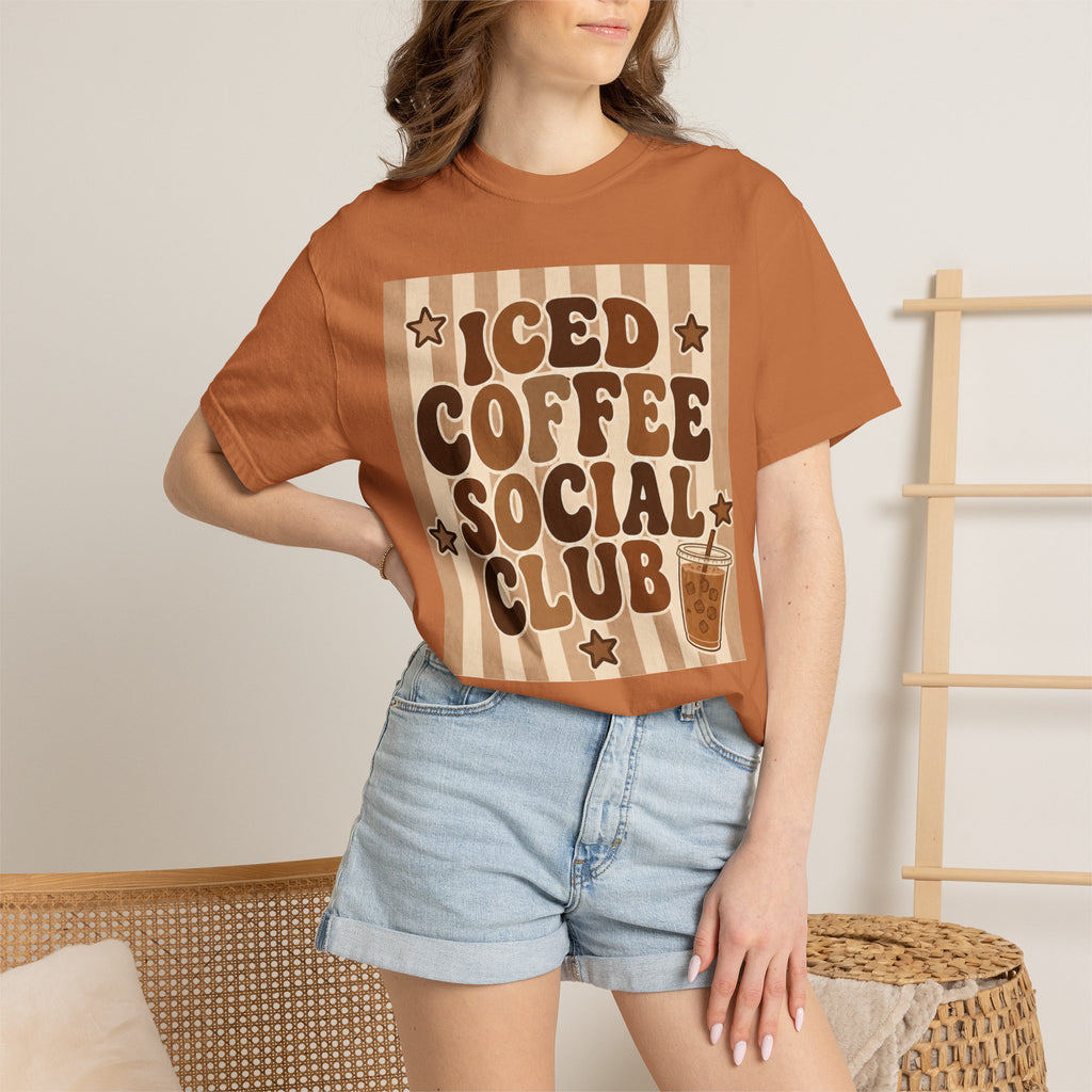 Iced Coffee Social Club T-shirt | Retro Typography Coffee Design