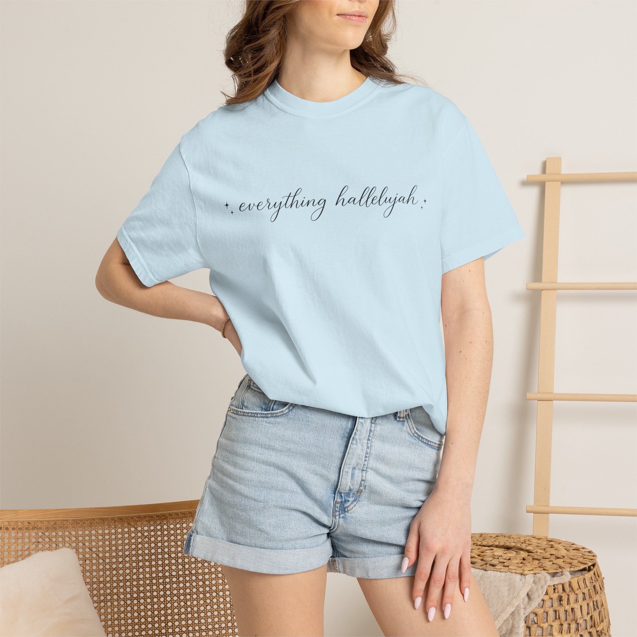 everything hallelujah script tee | T-Shirt, minimalist faith design