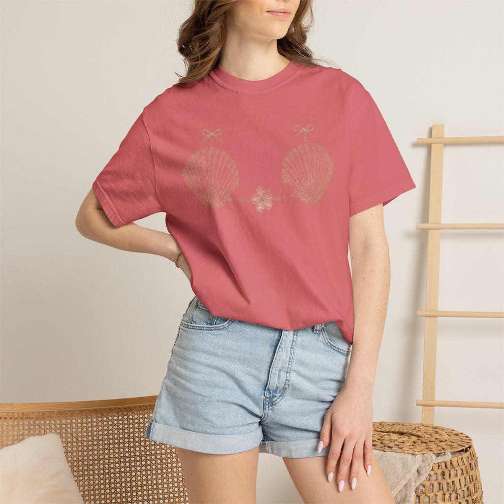 Seashell Bra Tee | T-shirt, Nautical Beach Shell Illustration