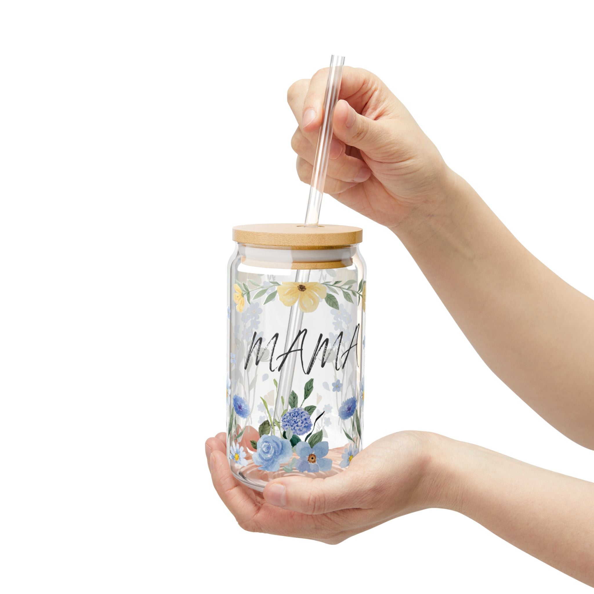 Mama floral sipper glass | 16oz