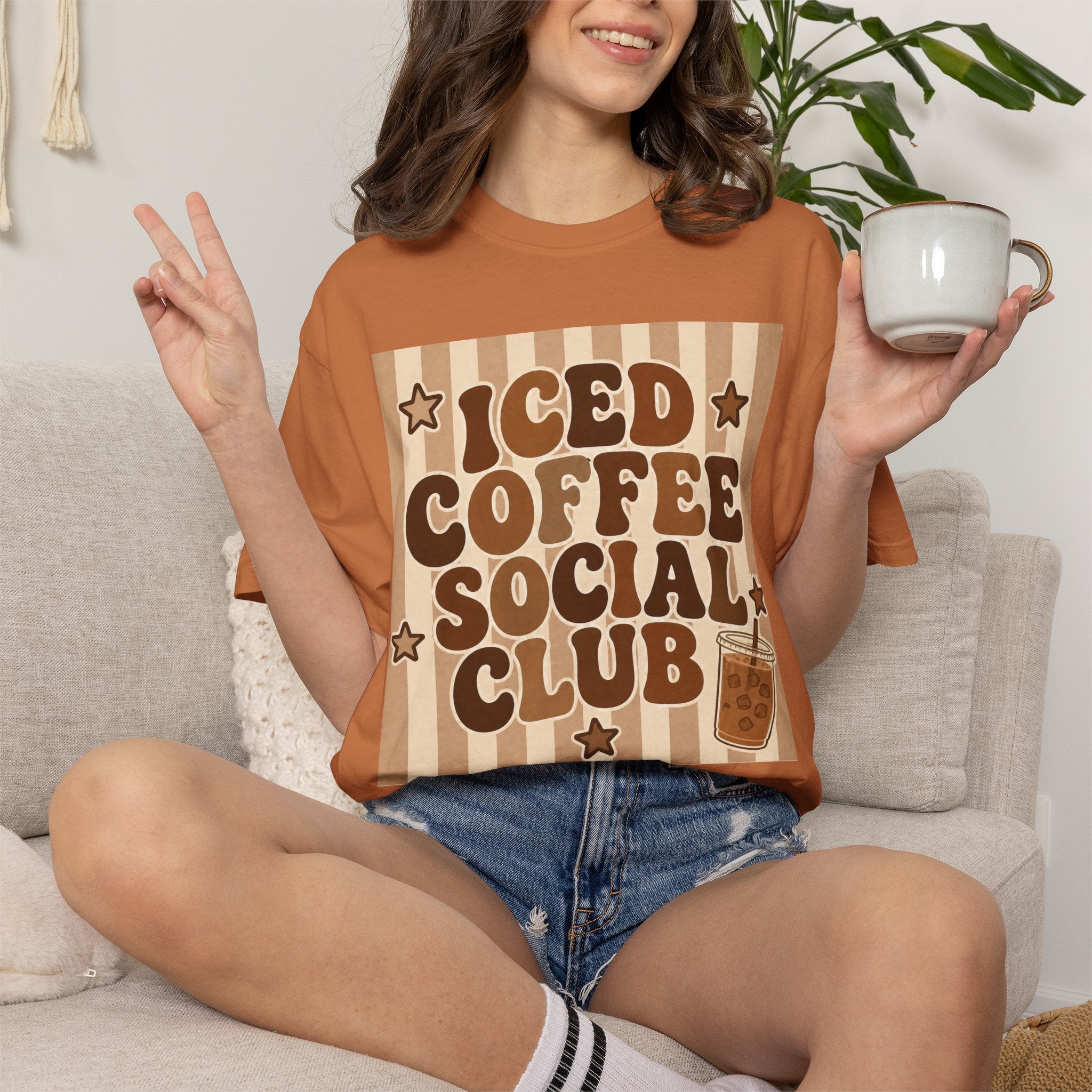 Iced Coffee Social Club T-shirt | Retro Typography Coffee Design