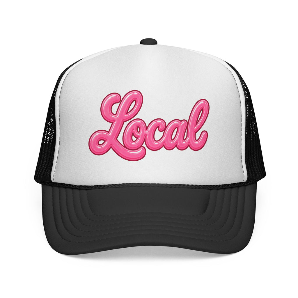 Pink 'Local' Script Trucker Cap | Embroidered Mesh Truckers