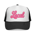 Pink 'Local' Script Trucker Cap | Embroidered Mesh Truckers