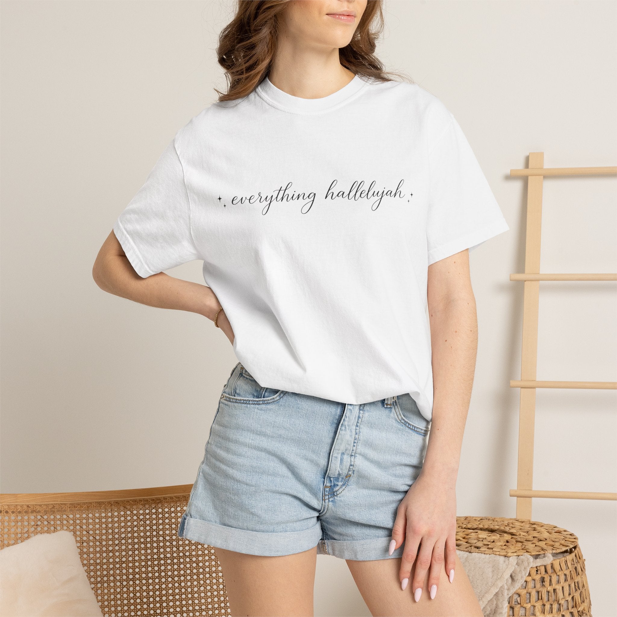 everything hallelujah script tee | T-Shirt, minimalist faith design