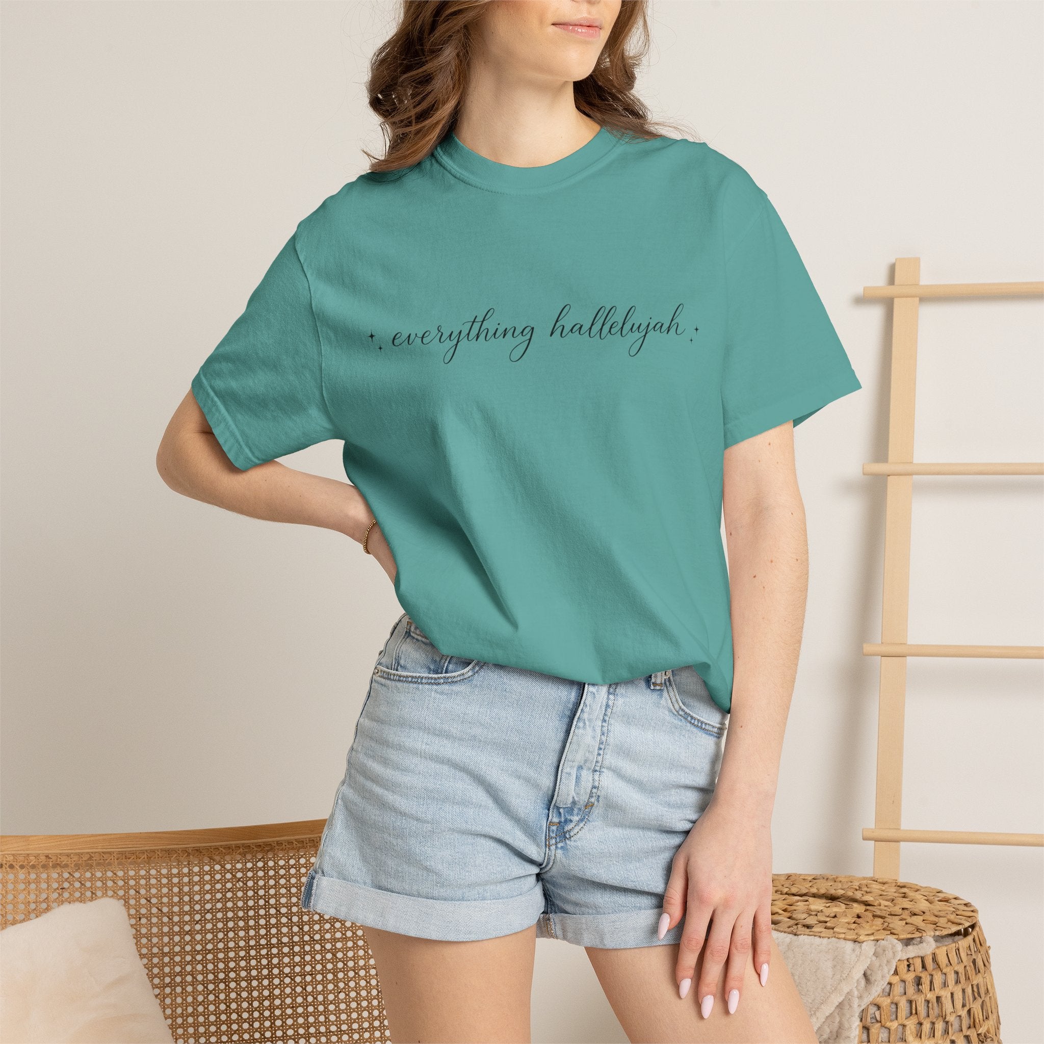 everything hallelujah script tee | T-Shirt, minimalist faith design