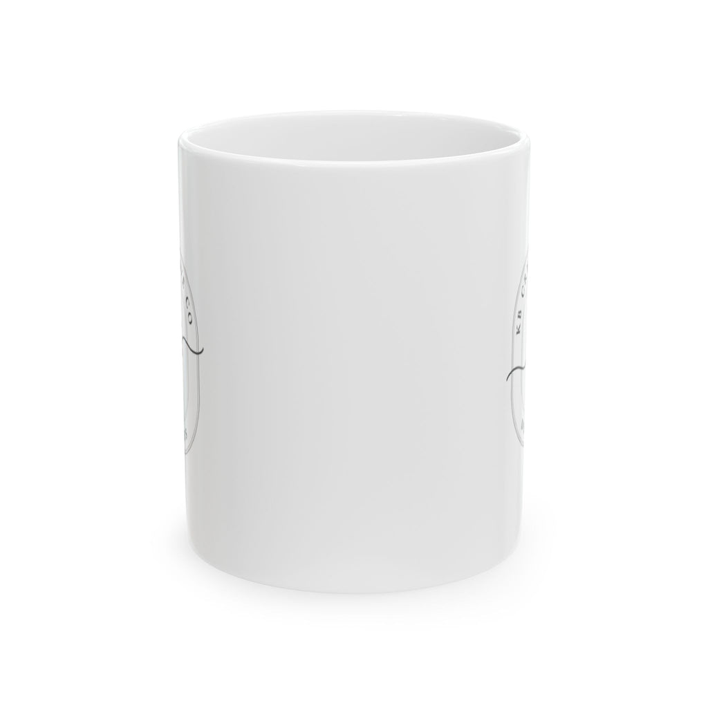 Minimal Line Art Ghost Mug | Ceramic Coffee Cup