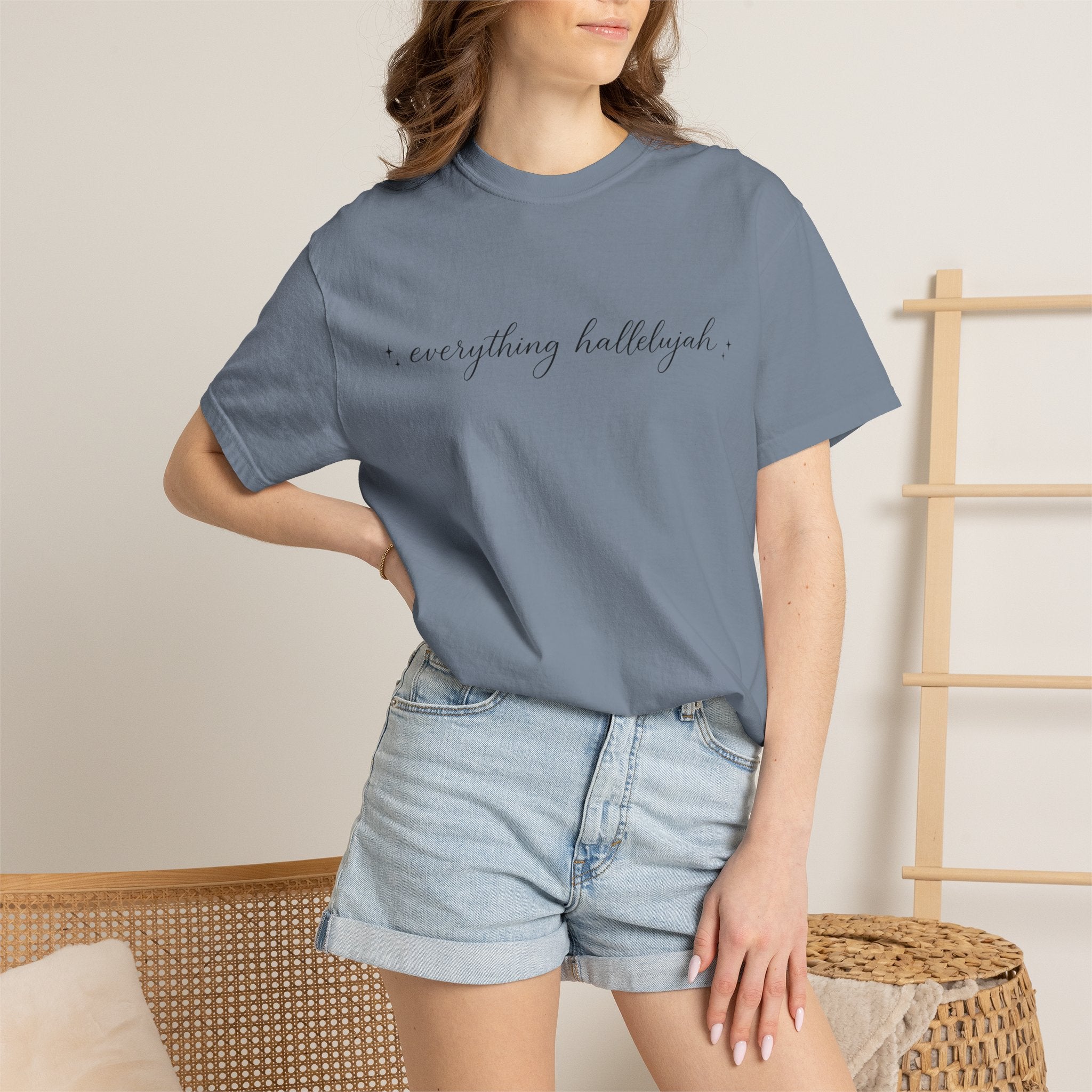 everything hallelujah script tee | T-Shirt, minimalist faith design