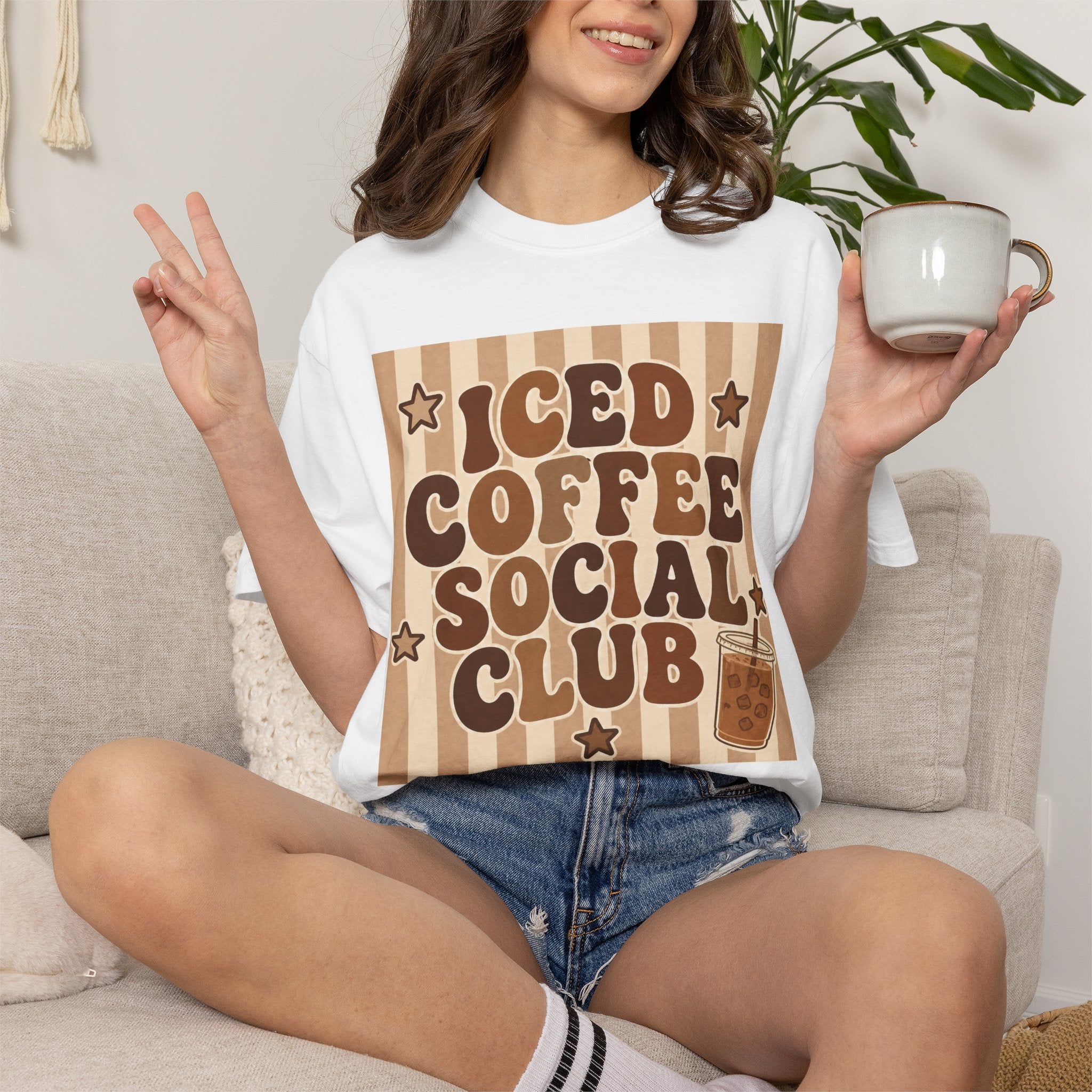 Iced Coffee Social Club T-shirt | Retro Typography Coffee Design
