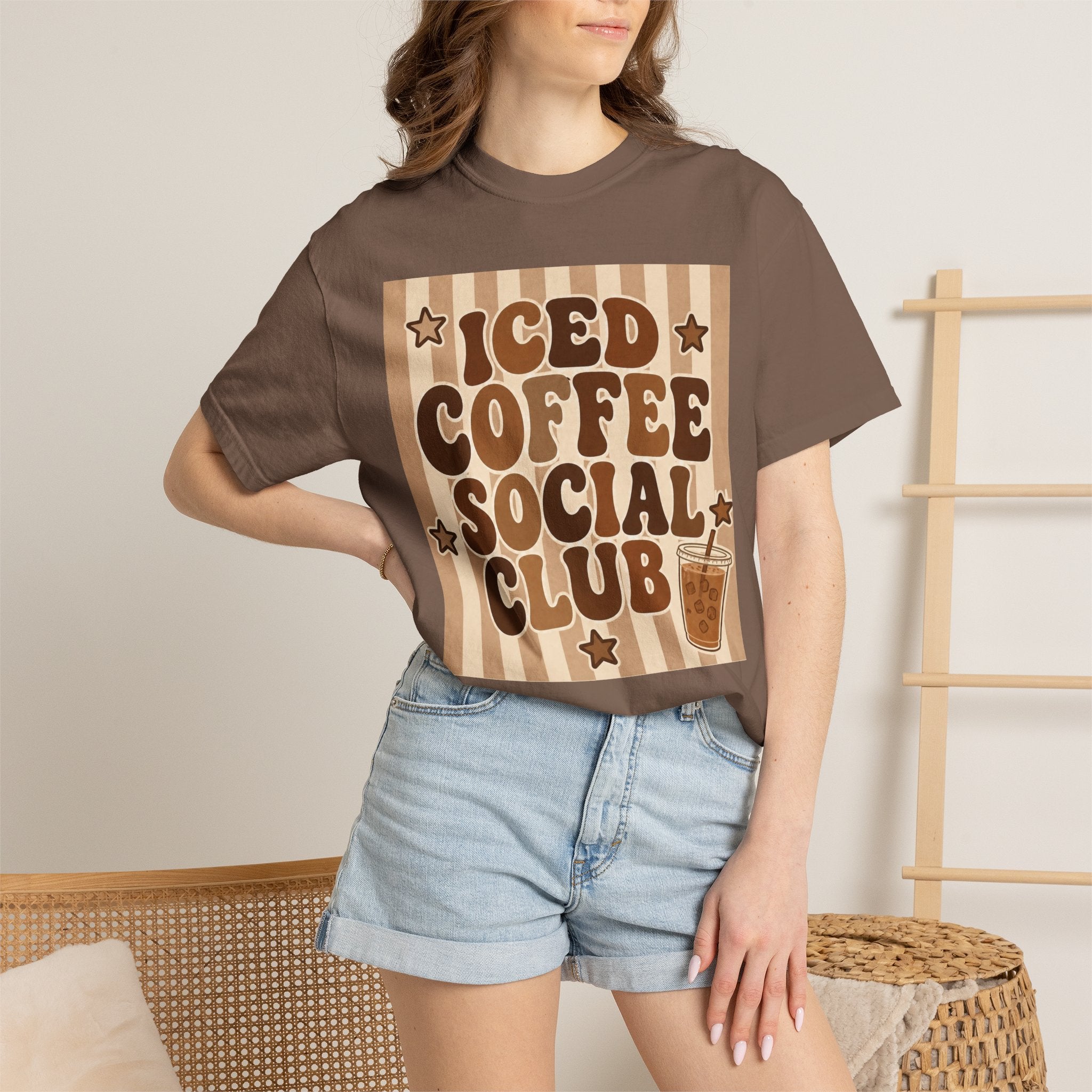Iced Coffee Social Club T-shirt | Retro Typography Coffee Design