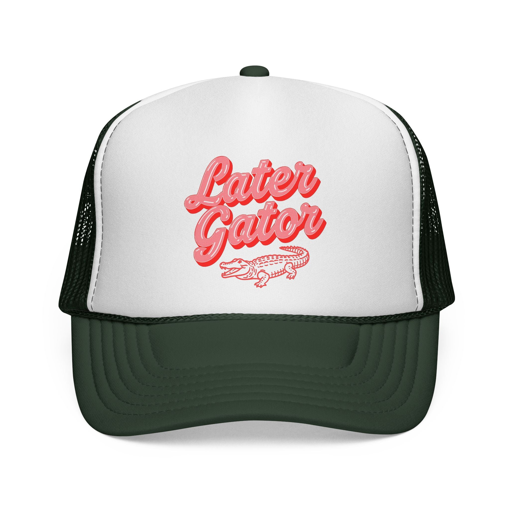 Later Gator Script with Alligator Trucker Cap | Retro Embroidered Patch