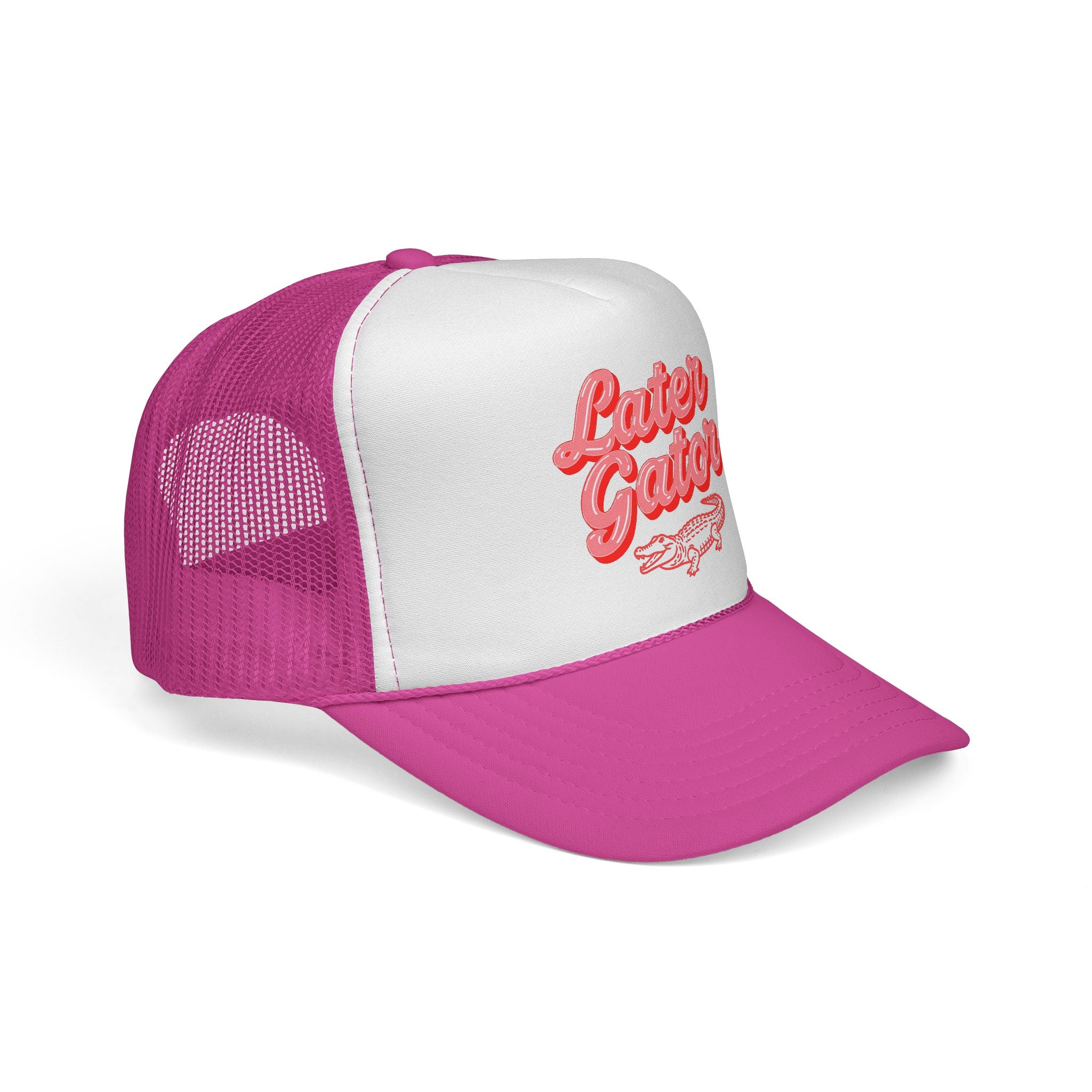 Later Gator Script with Alligator Trucker Cap | Retro Embroidered Patch