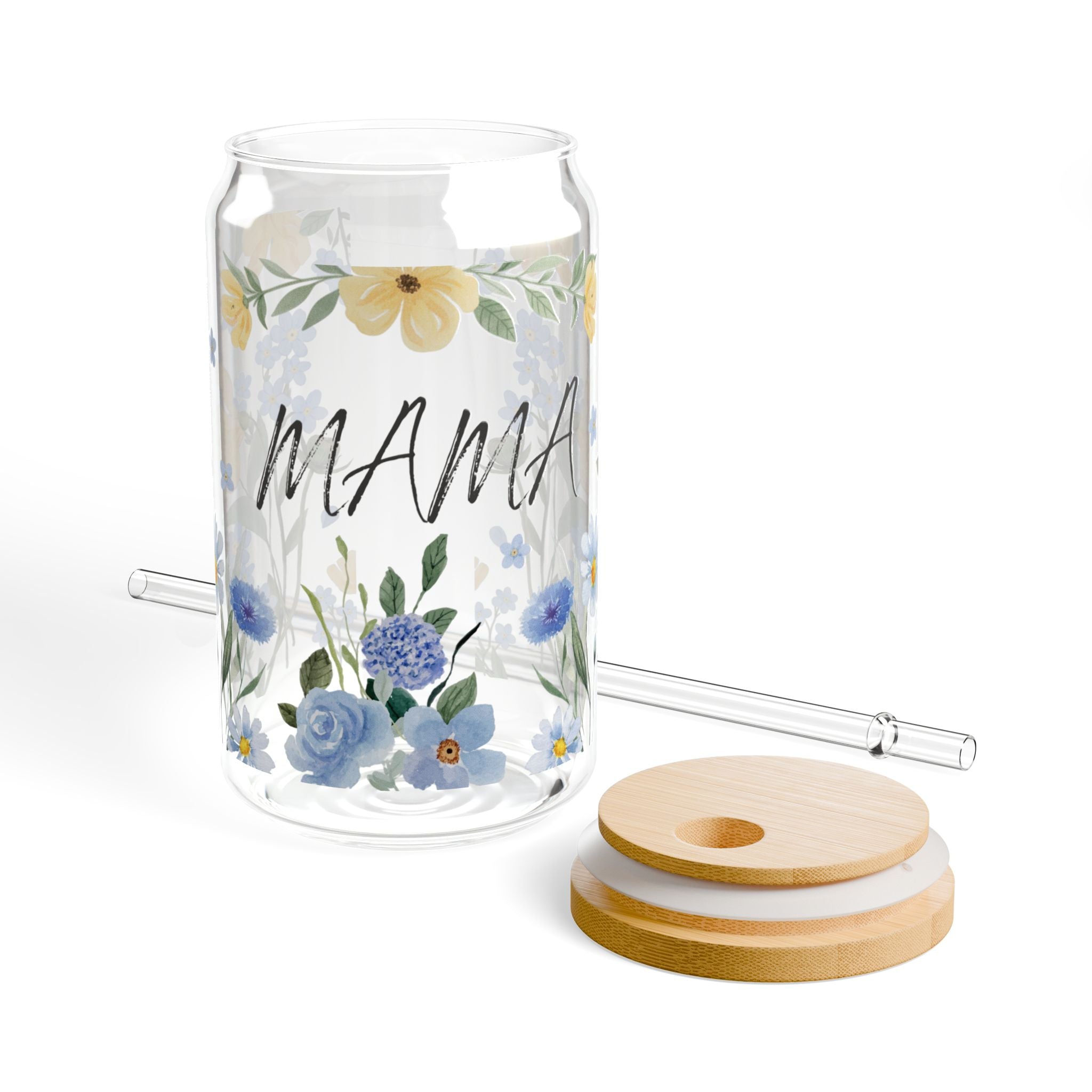 Mama floral sipper glass | 16oz