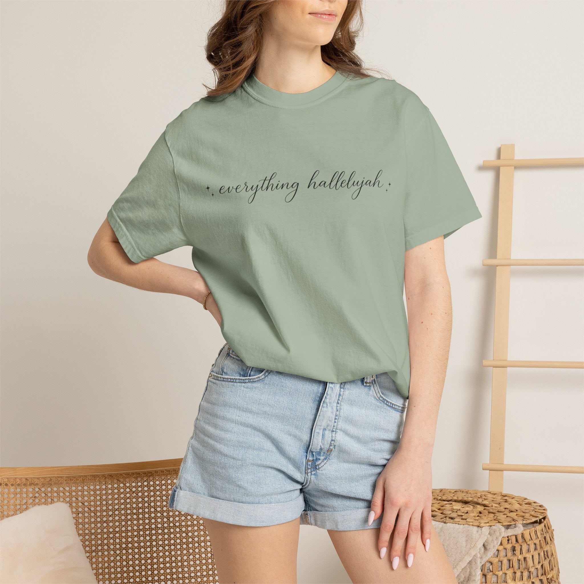 everything hallelujah script tee | T-Shirt, minimalist faith design