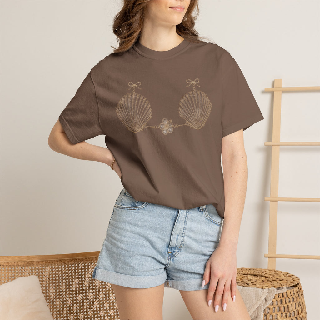 Seashell Bra Tee | T-shirt, Nautical Beach Shell Illustration