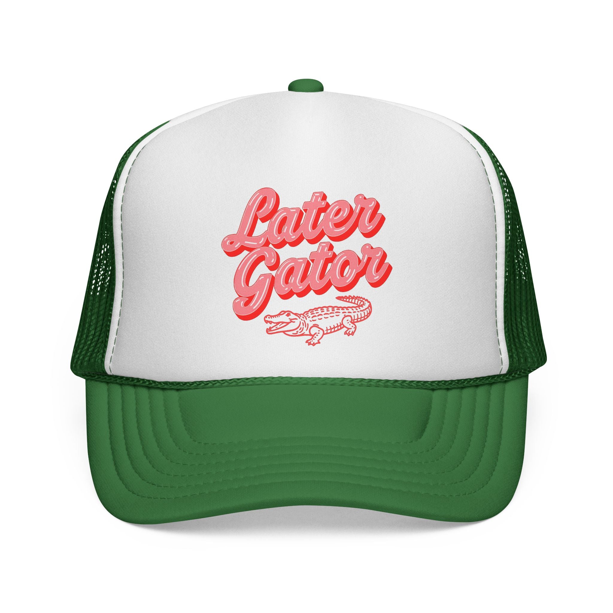 Later Gator Script with Alligator Trucker Cap | Retro Embroidered Patch