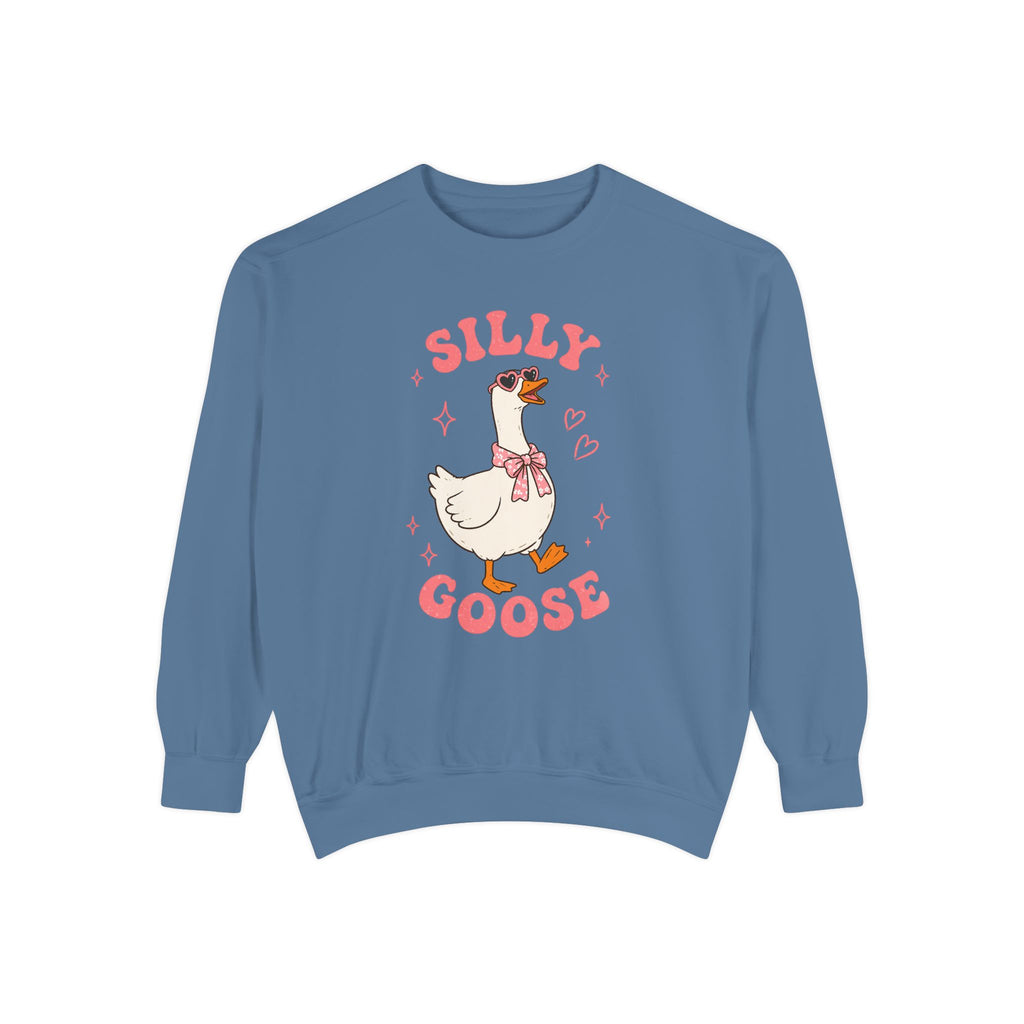 Silly Goose sweatshirt | Cute Duck Illustration, Pastel Pink Text