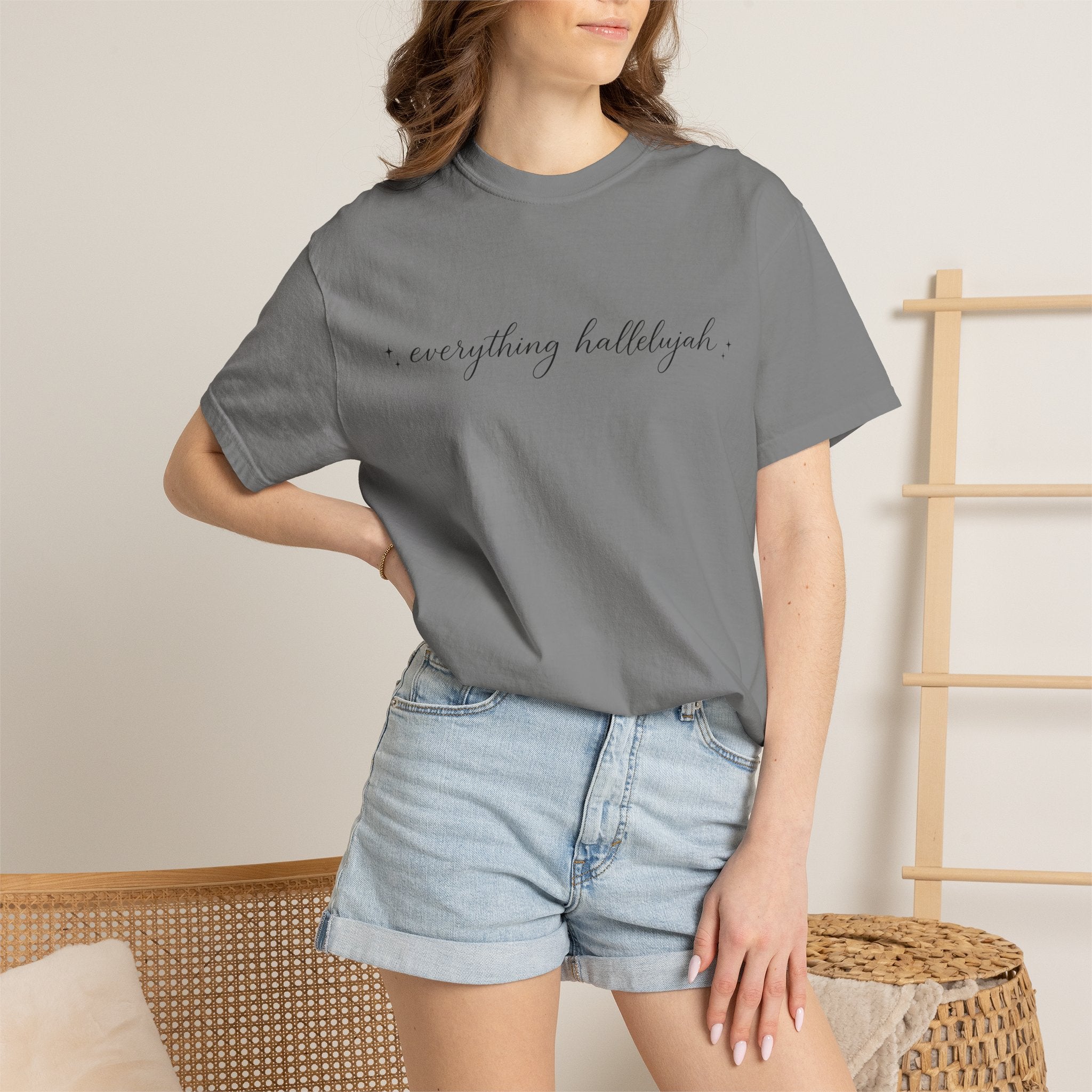 everything hallelujah script tee | T-Shirt, minimalist faith design