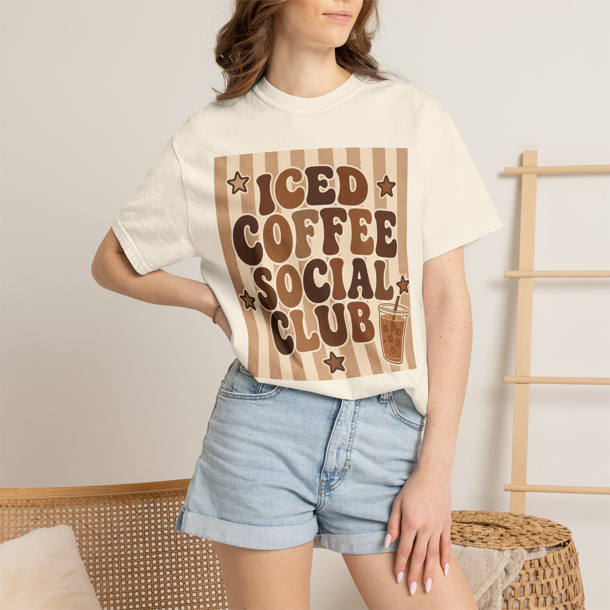 Iced Coffee Social Club T-shirt | Retro Typography Coffee Design