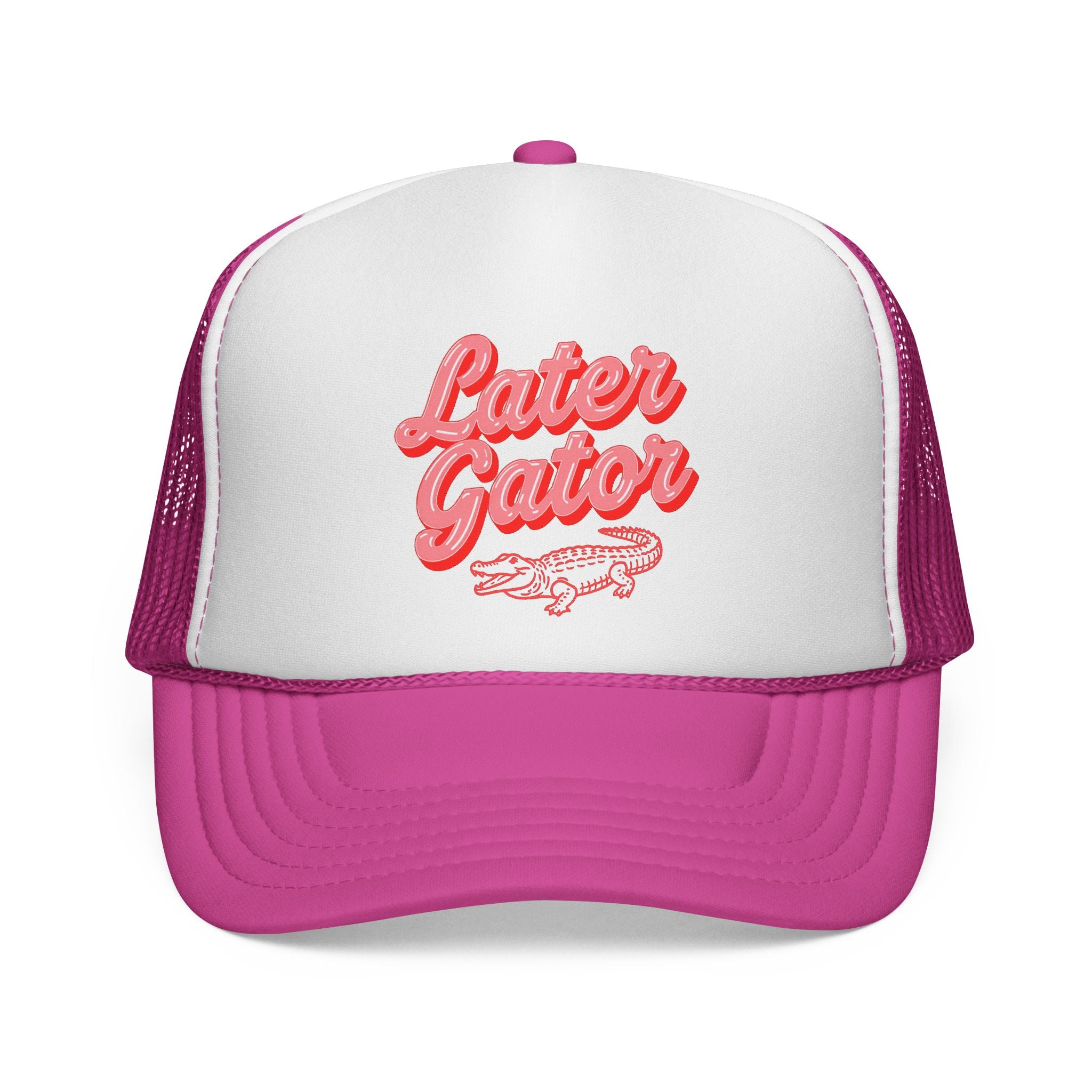 Later Gator Script with Alligator Trucker Cap | Retro Embroidered Patch