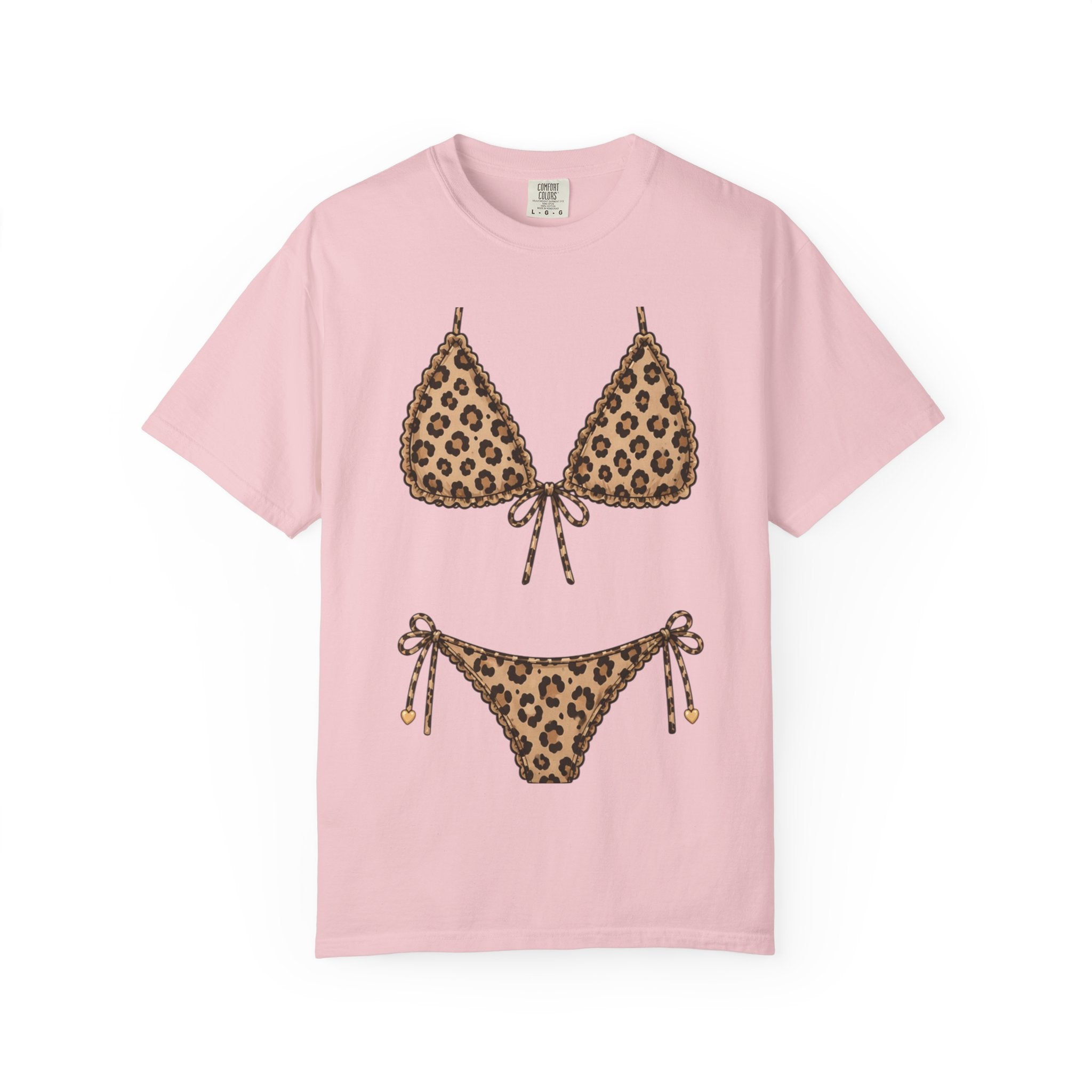 Leopard Bikini Illustration T-Shirt | Swimwear Print Tee