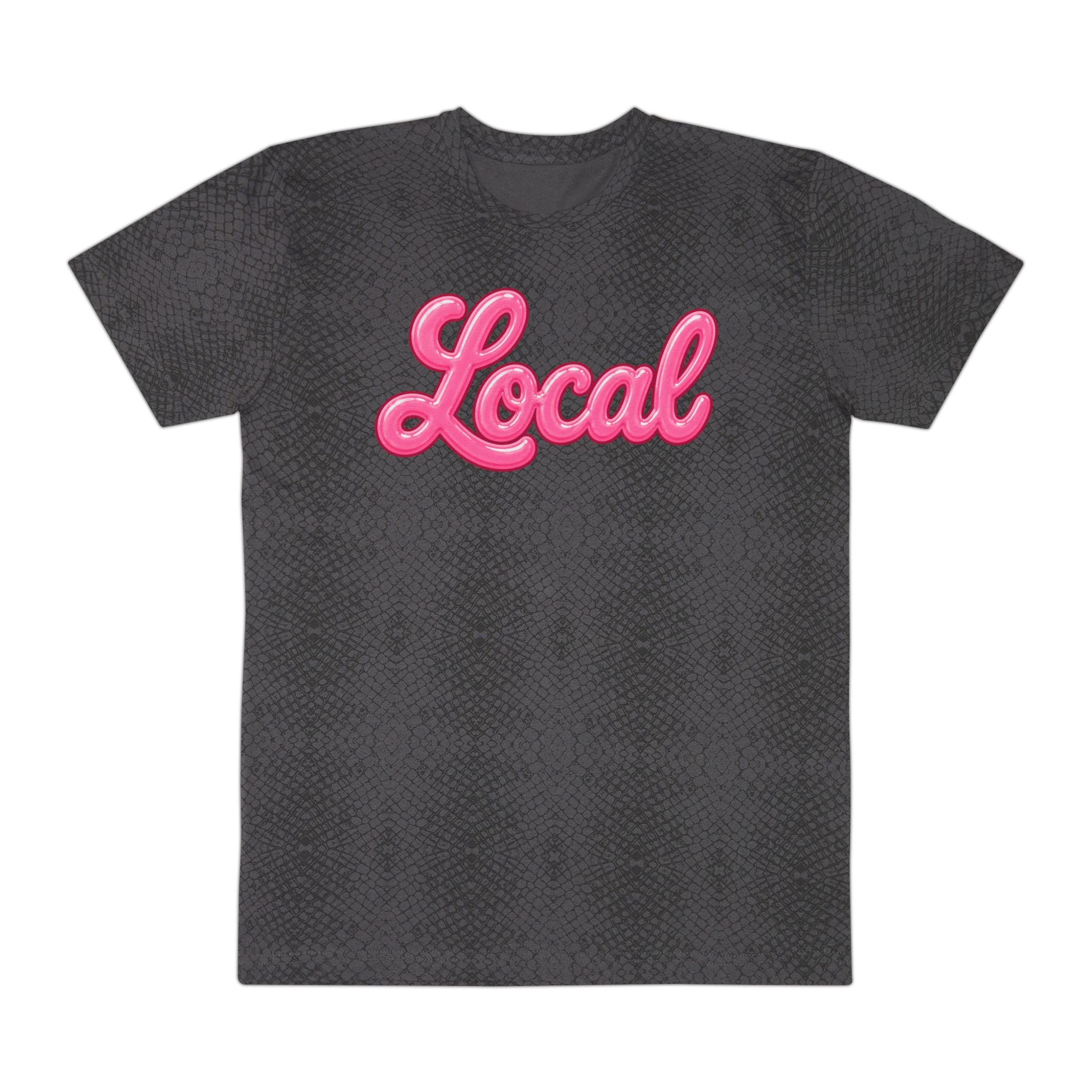 Local script pink neon T-Shirt | leopard print background