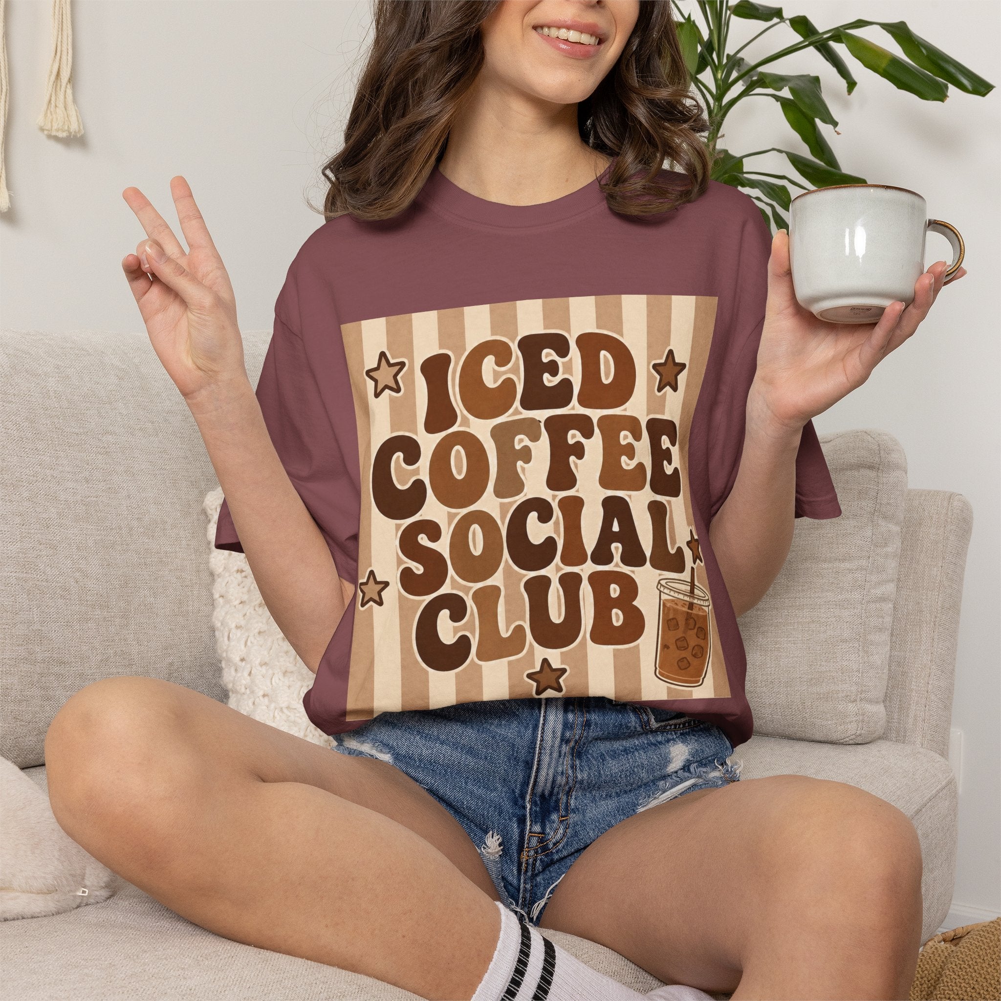 Iced Coffee Social Club T-shirt | Retro Typography Coffee Design