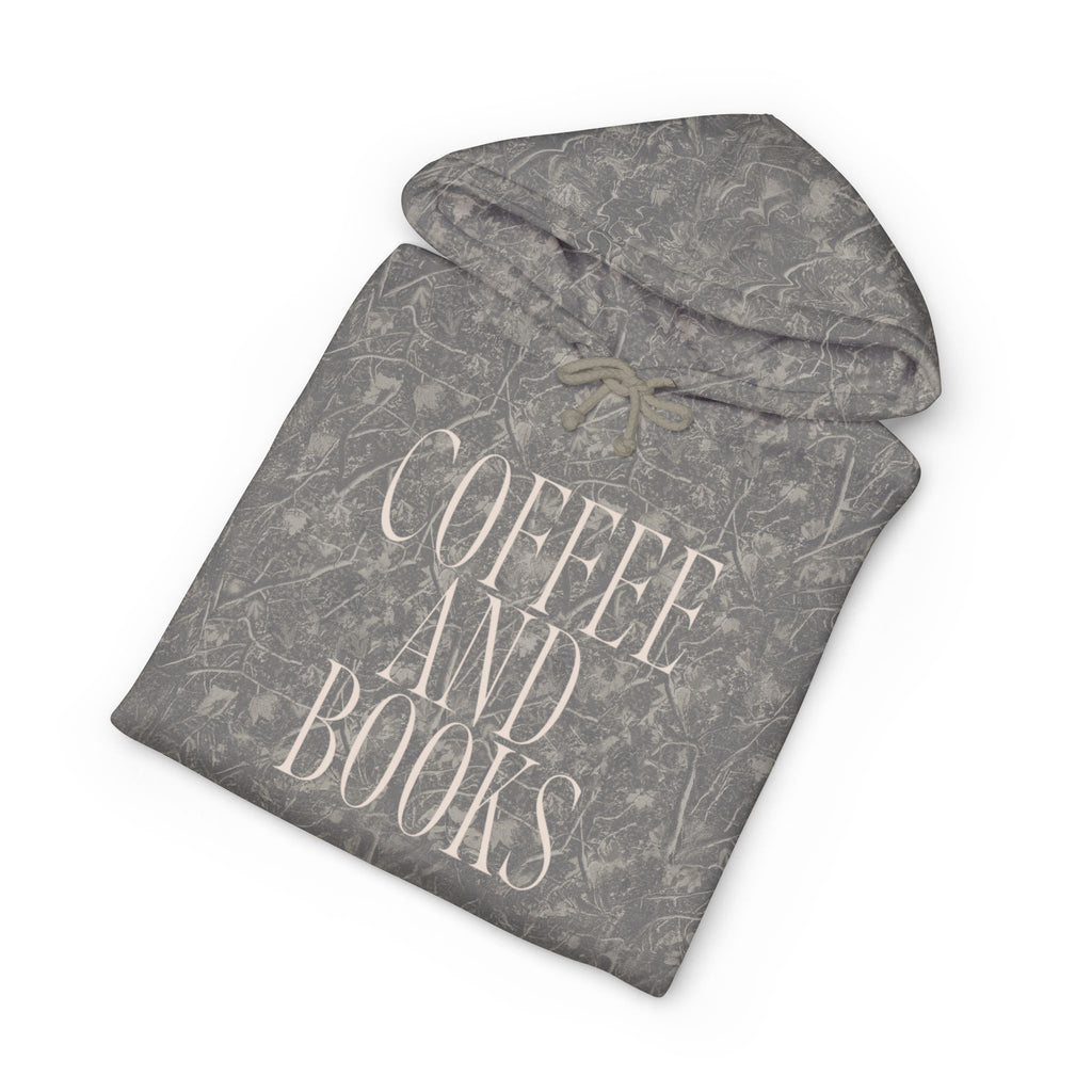 Coffee & Books Hoodie | Cozy Reading Sweatshirt, Retro Block Letter Design