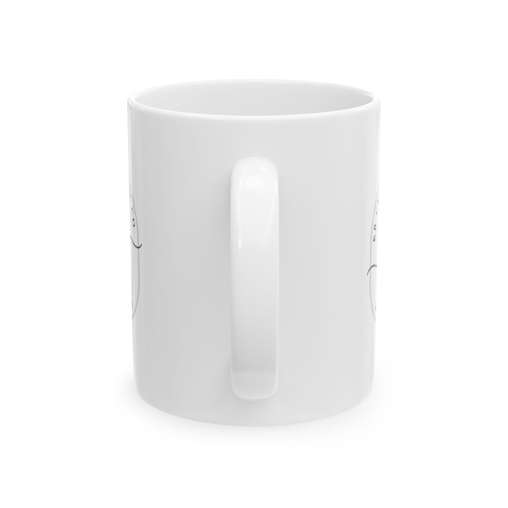 Minimal Line Art Ghost Mug | Ceramic Coffee Cup