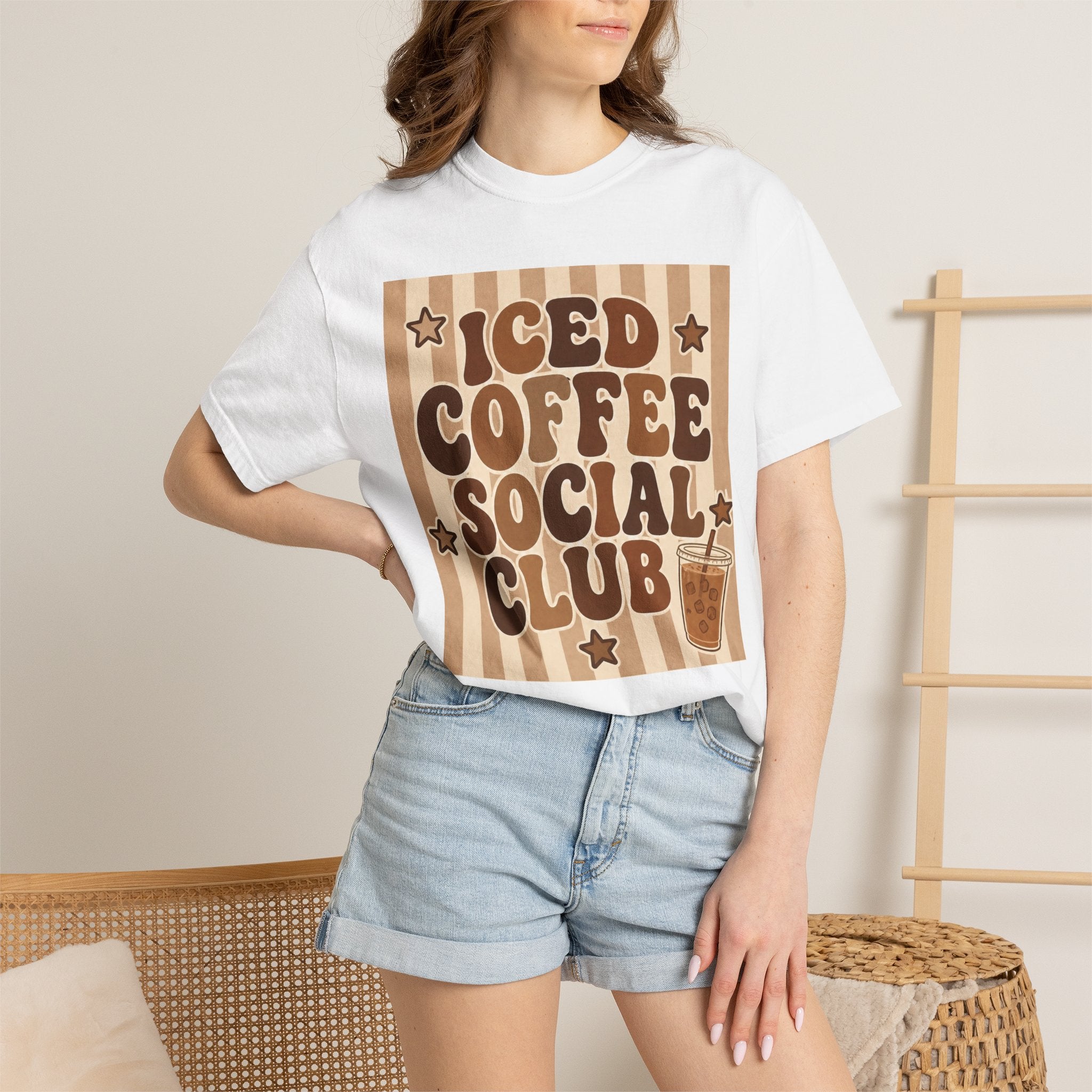 Iced Coffee Social Club T-shirt | Retro Typography Coffee Design