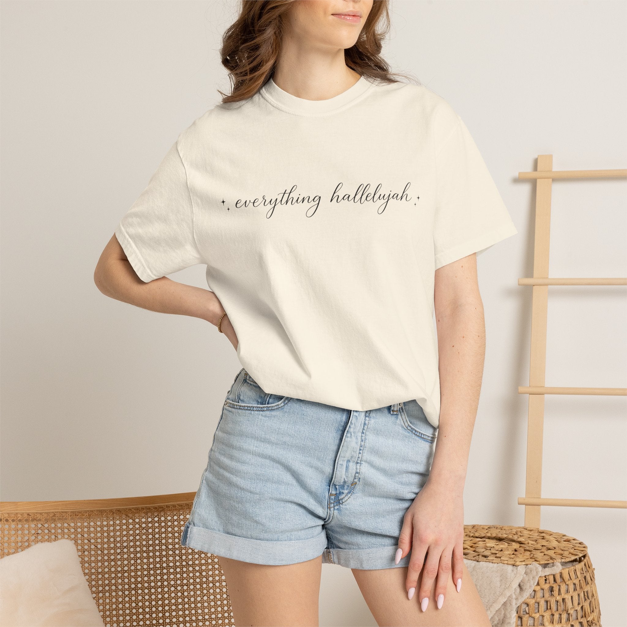 everything hallelujah script tee | T-Shirt, minimalist faith design