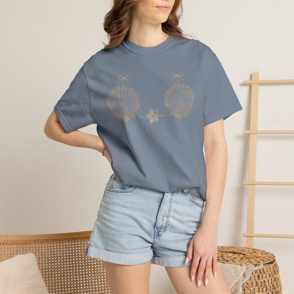 Seashell Bra Tee | T-shirt, Nautical Beach Shell Illustration