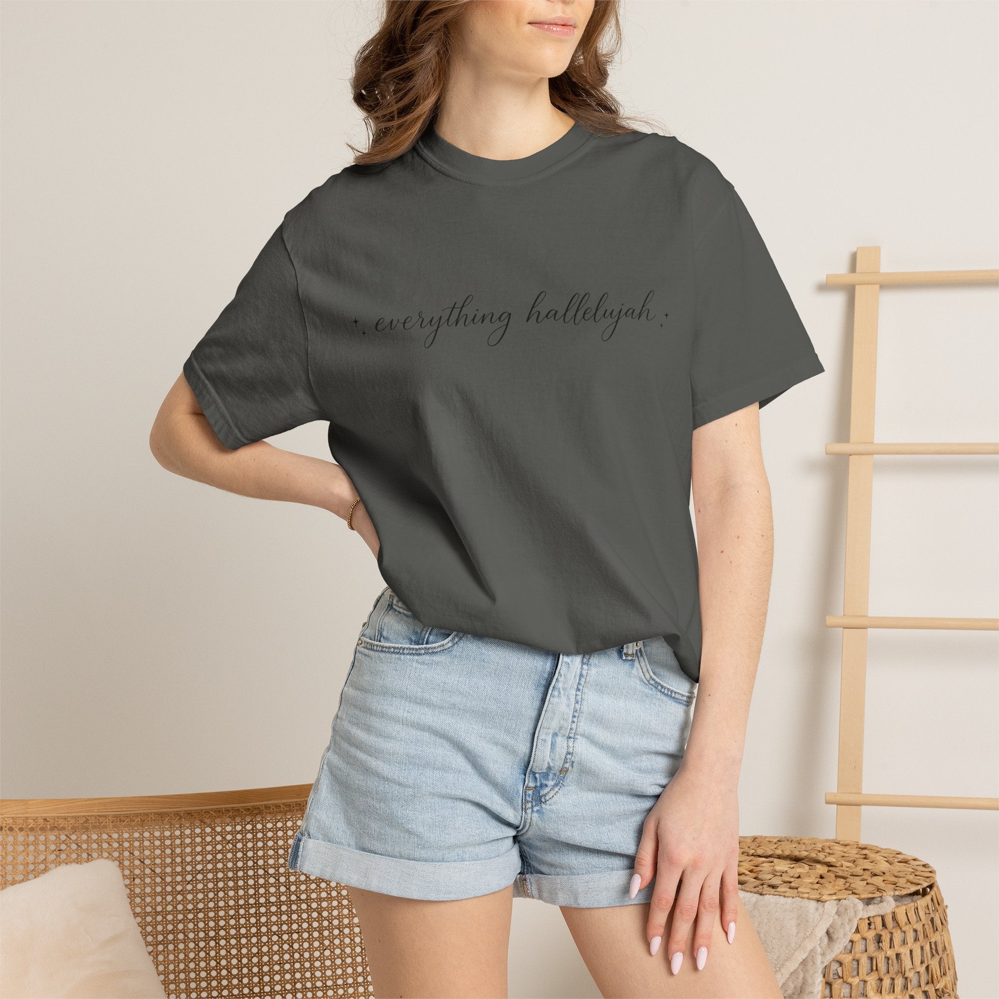 everything hallelujah script tee | T-Shirt, minimalist faith design