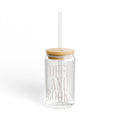 Coffee and Books Sipper Glass | 16oz Clear Tumbler with Bamboo Lid