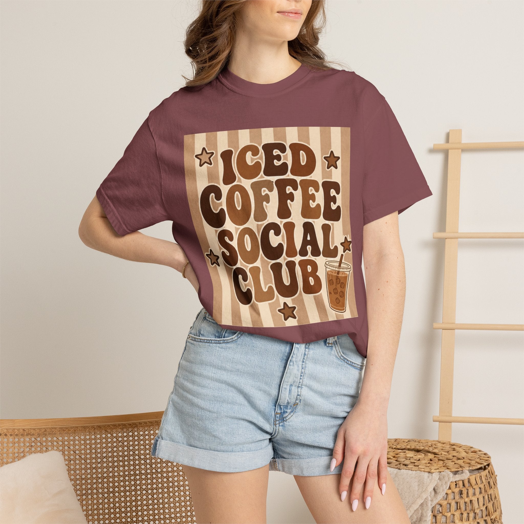 Iced Coffee Social Club T-shirt | Retro Typography Coffee Design