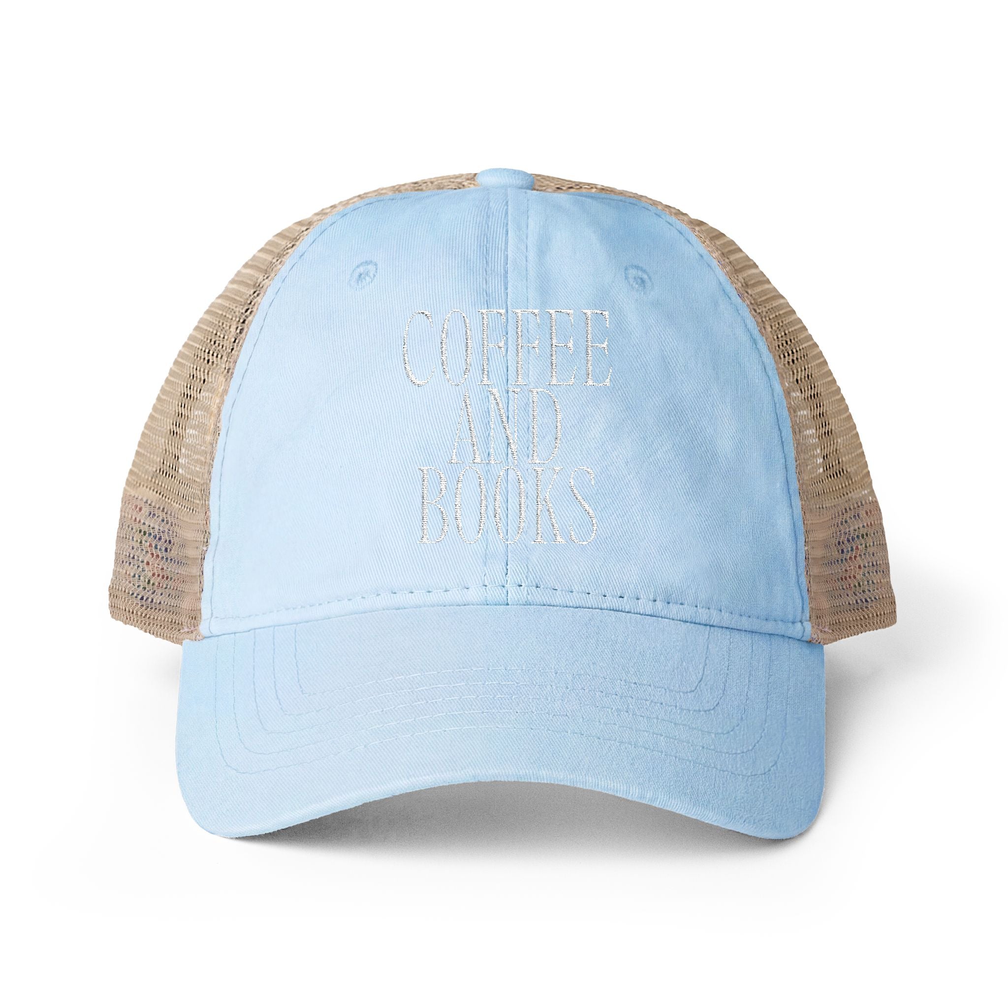 Coffee & Books Women's Washed Mesh-Back Cap