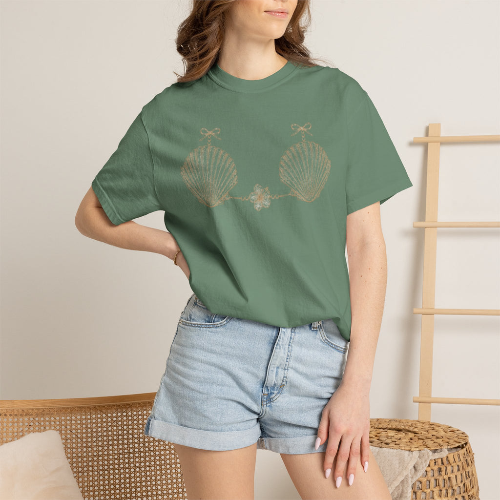 Seashell Bra Tee | T-shirt, Nautical Beach Shell Illustration