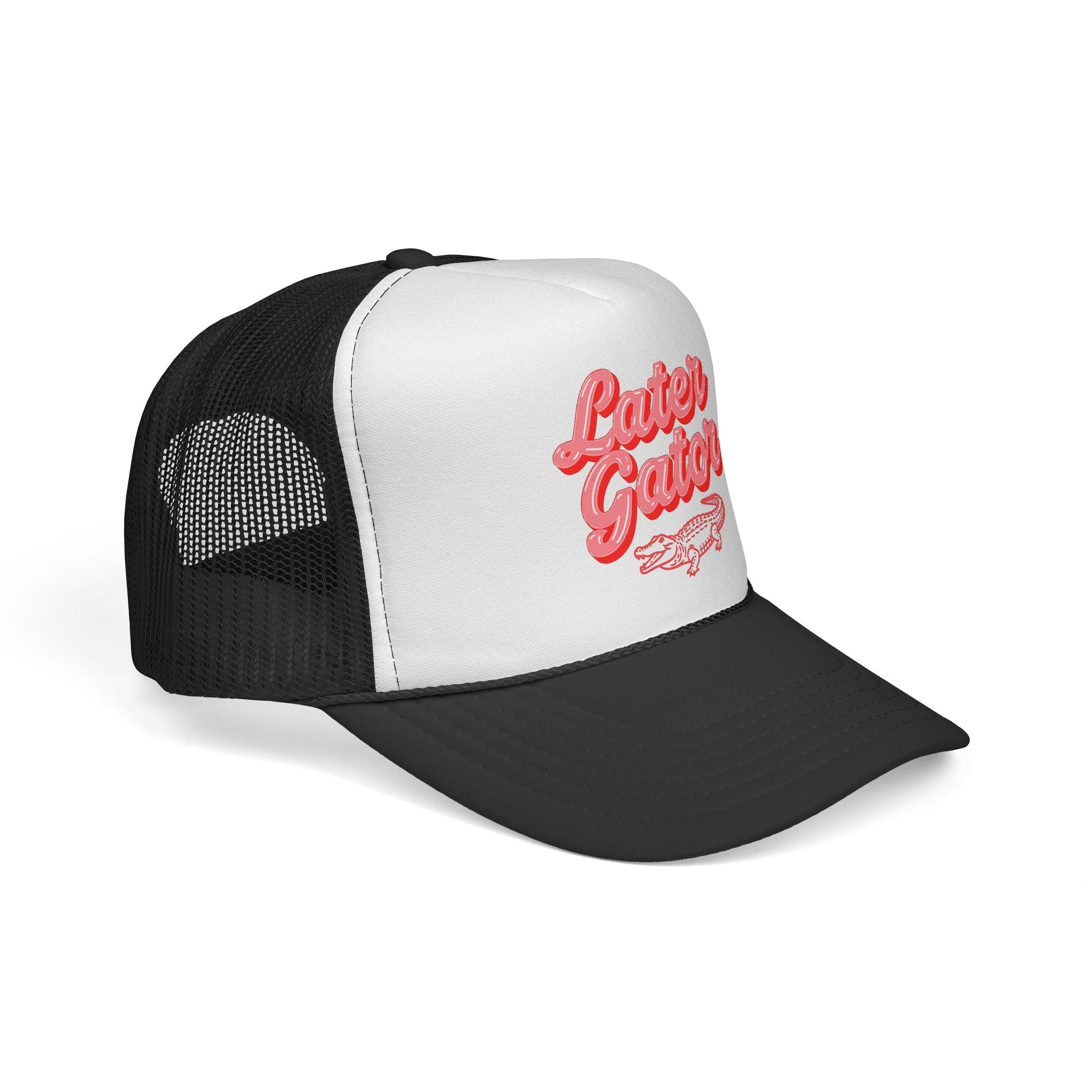 Later Gator Script with Alligator Trucker Cap | Retro Embroidered Patch