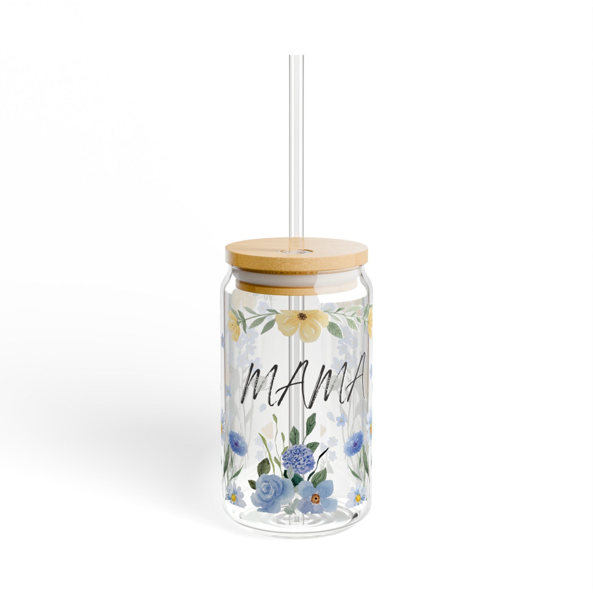 Mama floral sipper glass | 16oz