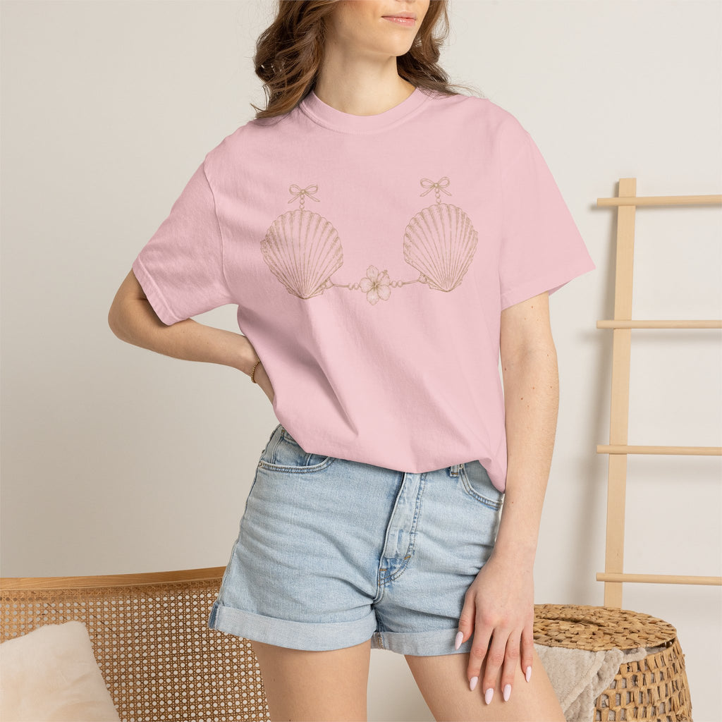 Seashell Bra Tee | T-shirt, Nautical Beach Shell Illustration