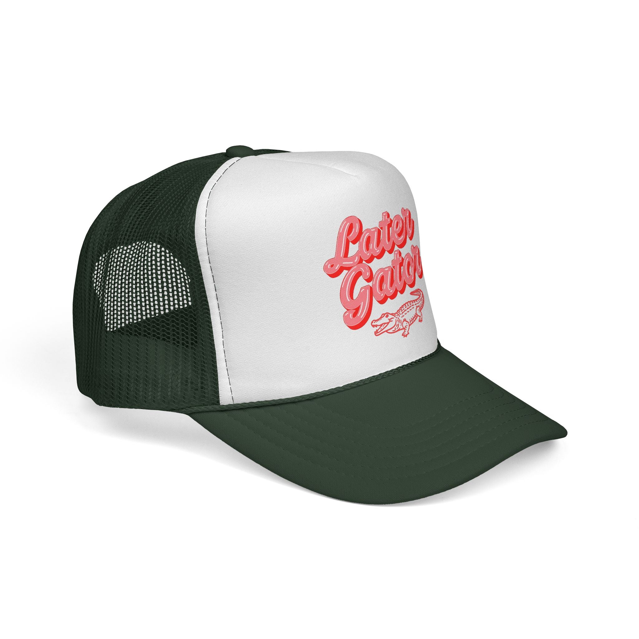 Later Gator Script with Alligator Trucker Cap | Retro Embroidered Patch